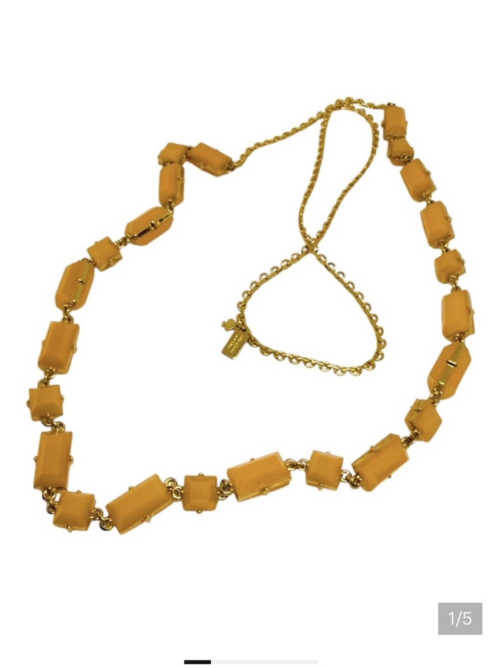 Kate Spade New York’s "Branton Square" apricot & gold tone necklace Jewelry